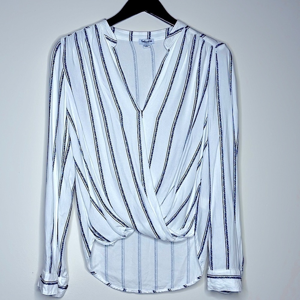 Splendid White and Blue Top. Size XS
